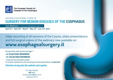 WEB BASED EDUCATIONAL COURSE ON SURGERY FOR BENIGN DISEASES OF THE ESOPHAGUS